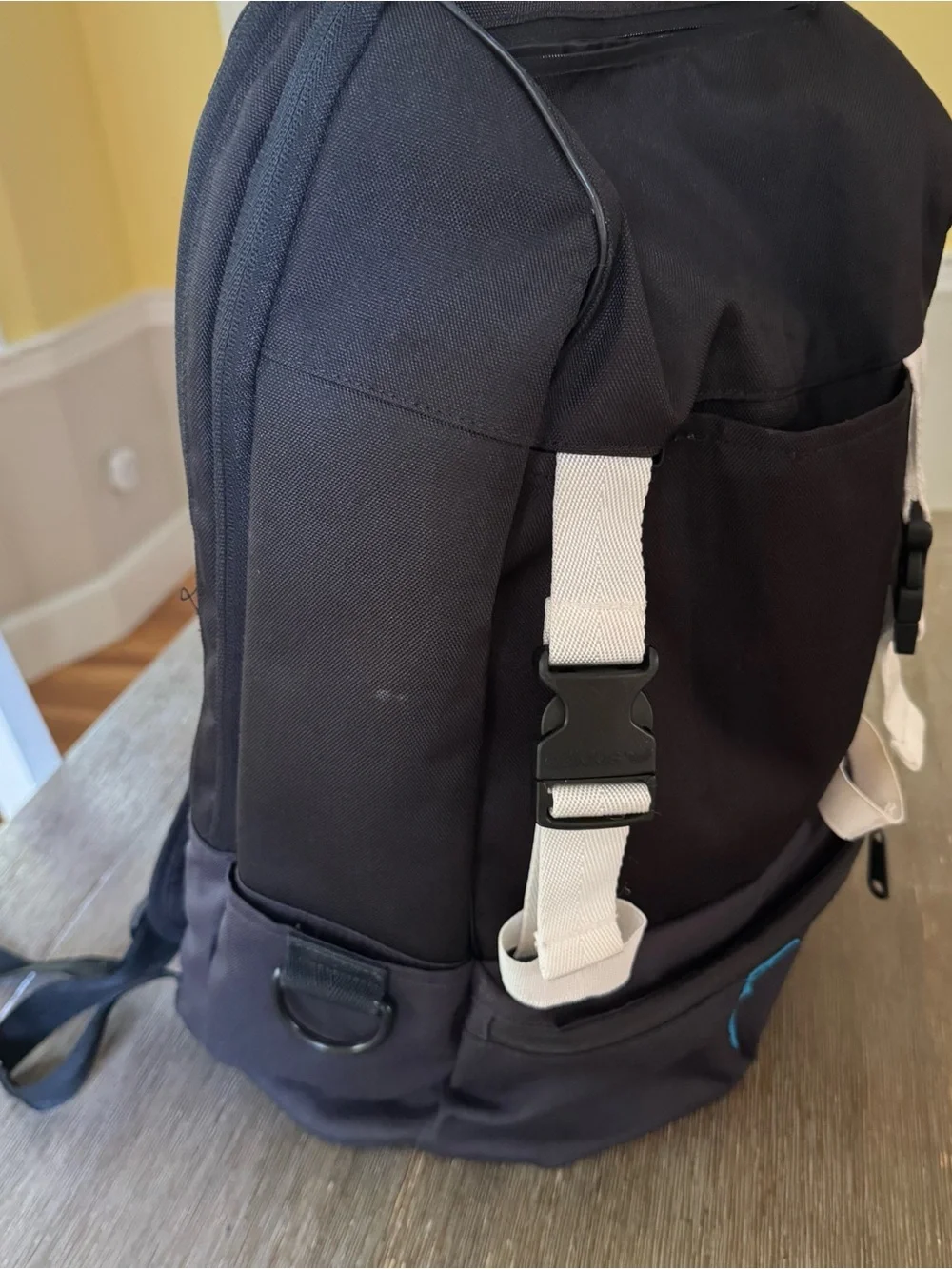 Adidas Originals Black Backpack with White Straps for School Sports Commute